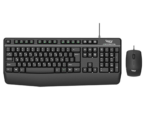 סט מקלדת ועכבר חוטיים Ivory Peripherals S110 עברית ואנגלית בצבע שחור 