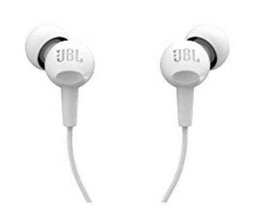 אוזניות IN EAR + מיקרופון JBL C100 בצבע לבן 