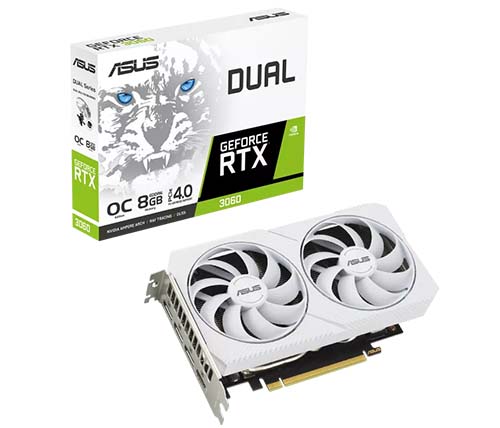 מציאון - כרטיס מסך ASUS Dual GeForce RTX 3060 White OC Edition 8GB GDDR6 - מוחדש