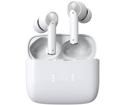 אוזניות אלחוטיות Ivory Buds Pro עם טעינה אלחוטית Bluetooth 5.3 הכוללות כיסוי טעינה בצבע לבן