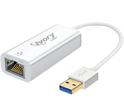 מתאם רשת USB-A ל- RJ45 רשת Ivory Connect 1G