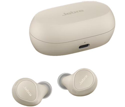 אוזניות אלחוטיות Jabra Elite 7 Pro Bluetooth עם מיקרופון בצבע בז' הכוללות כיסוי טעינה
