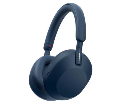 אוזניות אלחוטיות Sony WH-1000XM5 עם מיקרופון Bluetooth בצבע כחול 