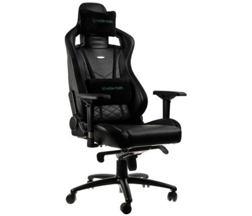 כיסא גיימינג Nobleschairs Epic Gaming בצבע שחור וירוק - משלוח חינם 