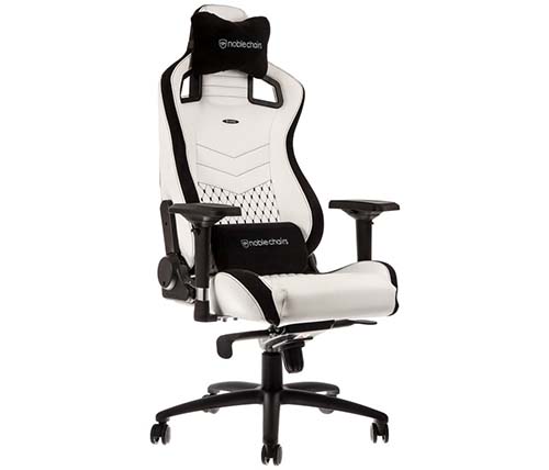 כיסא גיימינג Noblechairs EPIC בצבע לבן שחור - משלוח חינם