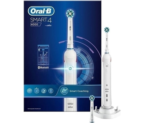 מברשת שיניים חשמלית Oral-B Smart 4000N Bluetooth בצבע לבן אפור 