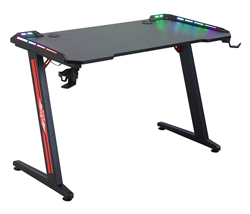 שולחן מחשב גיימינג Ivory Gaming 120cm GD2 עם גימור בעיצוב דמוי קרבון ותאורת RGB