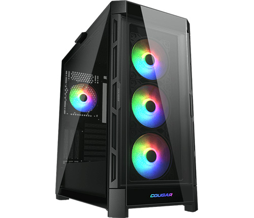 מארז מחשב Cougar Duoface Pro RGB בצבע שחור כולל חלון צד עם פנל קדמי מתחלף
