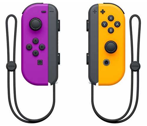 זוג בקרי ג'וי קון Nintendo Switch Joy Con Neon Purple/Neon Orange כתום וסגול