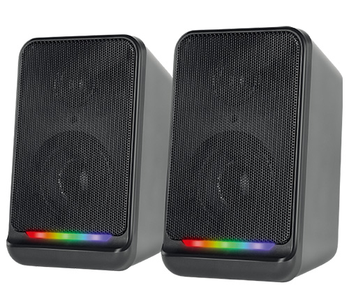 רמקולים למחשב 2.0 Ivory Sound עם תאורת RGB דגם IS220 בצבע שחור