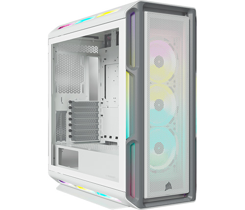 מארז מחשב Corsair iCUE 5000T RGB Tempered Glass Mid Tower ATX PC Case - White בצבע לבן