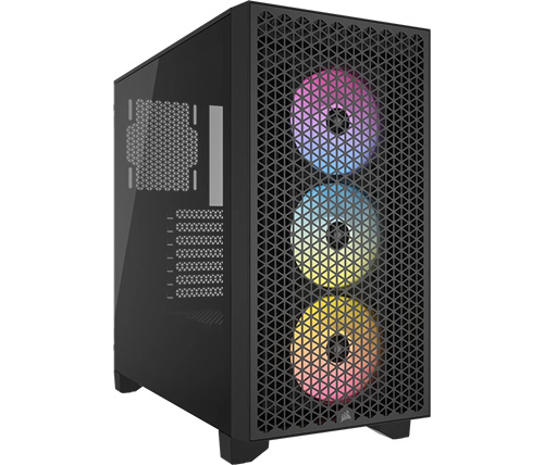 מארז מחשב Corsair 3000D RGB Airflow Mid-Tower PC Case בצבע שחור