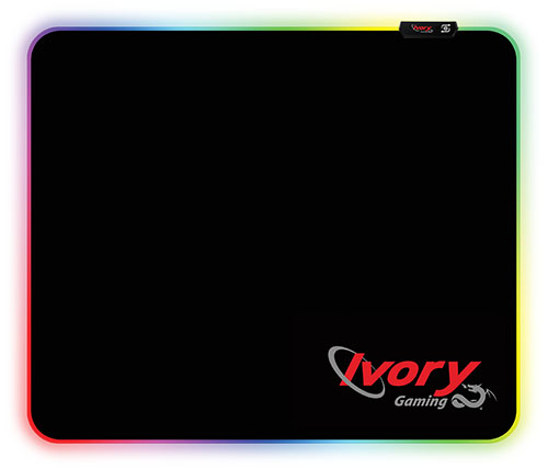 פד גיימינג לעכבר ולמקלדת בגודל Ivory Gaming M בצבע שחור עם תאורת RGB