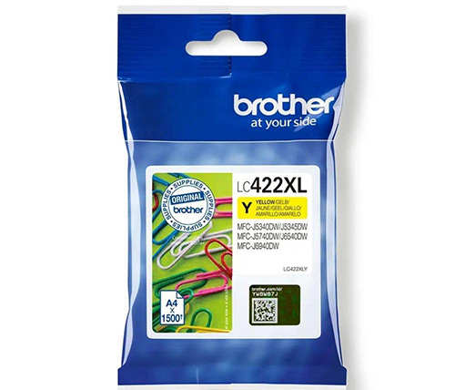 דיו למדפסת Brother מקורי דגם LC422XLY בצבע צהוב