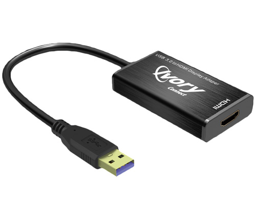 מתאם USB-A זכר ל- HDMI נקבה Ivory Connect