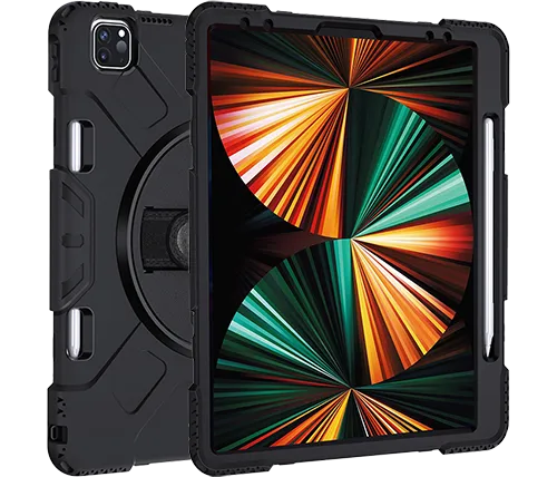 כיסוי קשיח לאייפד Apple iPad 12.9 של Velox בצבע שחור עם ידית אחיזה כולל מקום לעט