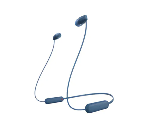 אוזניות אלחוטיות Sony WI-C100 עם מיקרופון Bluetooth בצבע כחול