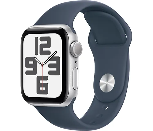 שעון חכם אפל Apple Watch SE 2nd Gen GPS 40mm בצבע Silver Case עם רצועת Storm Blue Band בגודל S/M