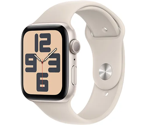 שעון חכם אפל Apple Watch SE 2nd Gen GPS 44mm בצבע Starlight Case עם רצועת Starlight Band בגודל M/L