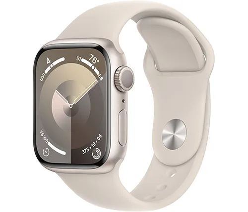 שעון חכם אפל Apple Watch Series 9 GPS 41mm בצבע Starlight Case עם רצועת Starlight Band בגודל S/M