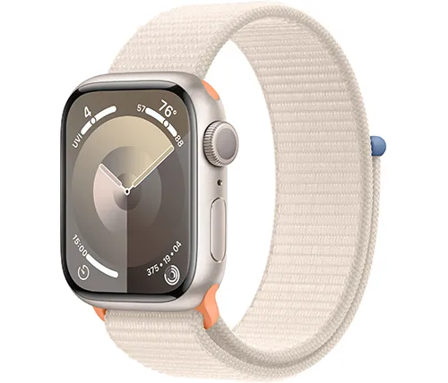 שעון חכם אפל Apple Watch Series 9 GPS 41mm בצבע Starlight Case עם רצועת Starlight Sport Loop