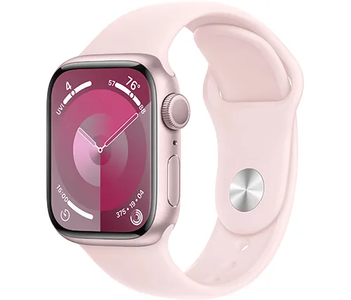 שעון חכם אפל Apple Watch Series 9 GPS 41mm בצבע Pink Case עם רצועת Light Pink Band בגודל S/M