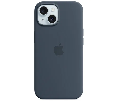 כיסוי סיליקון ל Apple iPhone 15 עם MagSafe - כחול (Storm Blue)