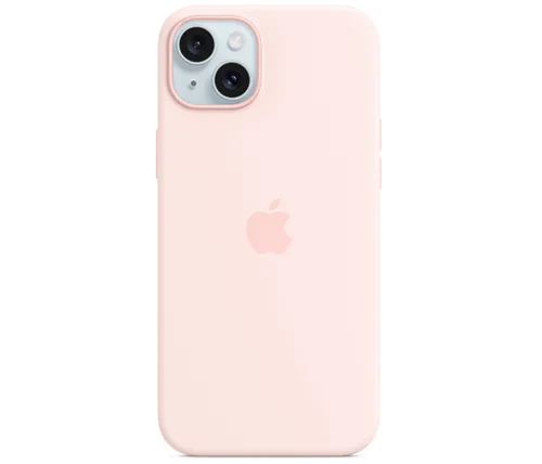 כיסוי סיליקון ל Apple iPhone 15 Plus עם MagSafe - ורוד (Light Pink)