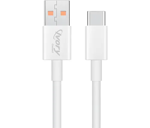 כבל טעינה וסנכרון Ivory Connect מ- USB-A ל- USB Type C תומך טעינה מהירה באורך 1 מטר 
