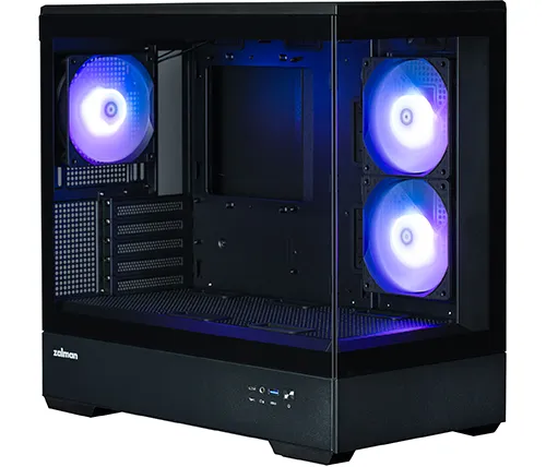 מארז מחשב Zalman P30 בצבע שחור עם מאווררי ARGB וחלון צד