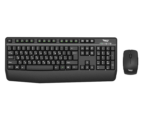 סט אלחוטי מקלדת ועכבר ארגונומיים Ivory Peripherals S330 עברית ואנגלית בצבע שחור