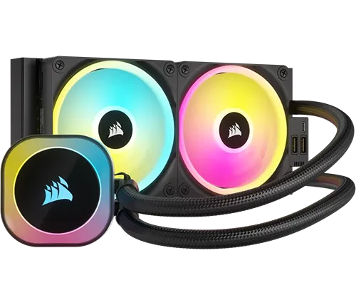 קירור נוזלי למעבד Corsair iCUE LINK H100i RGB 240mm בצבע שחור