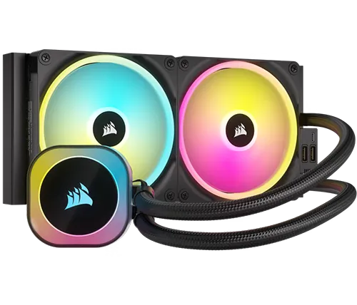 קירור נוזלי למעבד Corsair iCUE LINK H115i RGB 280mm - מאווררי QX140 RGB, תאימות Intel LGA 1700, AMD AM5 צבע שחור   