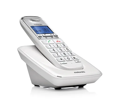 טלפון אלחוטי Motorola S3001 בצבע לבן הכולל תפריט בעברית