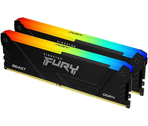 זכרון למחשב Kingston Fury Beast RGB DDR4 3200MHz 2x16GB KF432C16BB2AK2/32 DIMM