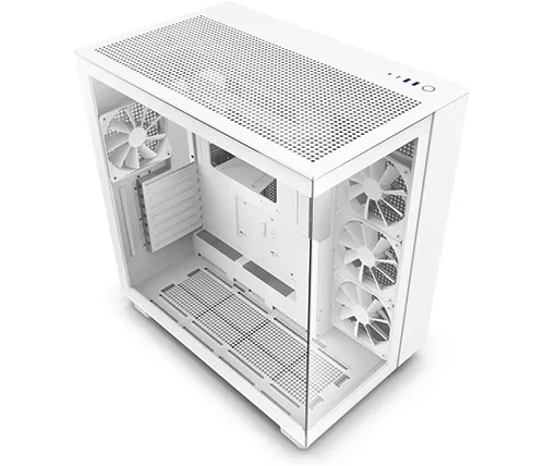 מארז מחשב NZXT H9 Flow בצבע לבן כולל חלון צד Tempered Glass 