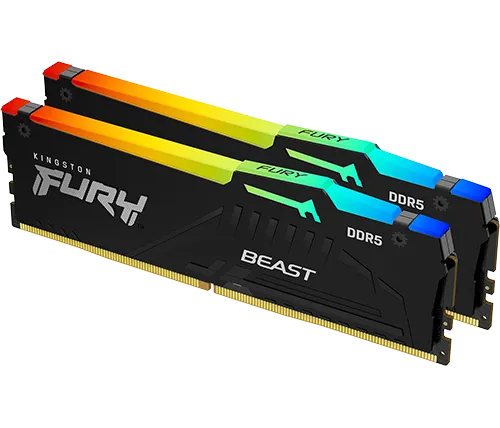 זכרון למחשב Kingston Fury Beast RGB DDR5 6000MHz 2x16GB KF560C36BBE2AK2-32 DIMM