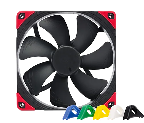מאוורר למארז 14 ס"מ Noctua NF-A14 chromax.black.swap PWM בצבע שחור עם רפידות נגד ויברציות בצבעים להחלפה