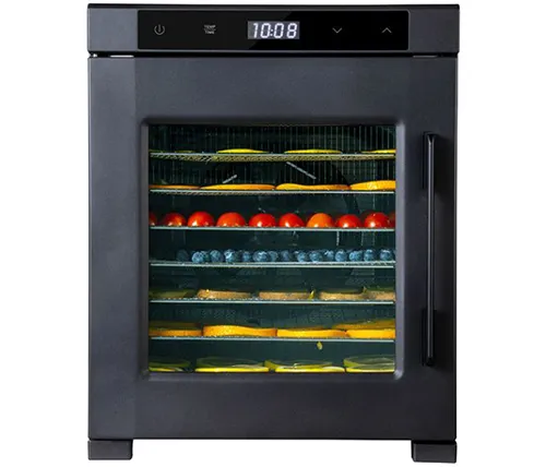 מייבש מזון דיגיטלי 10 מגשים מנירוסטה בצבע שחור Hot point FD-10B - משלוח חינם