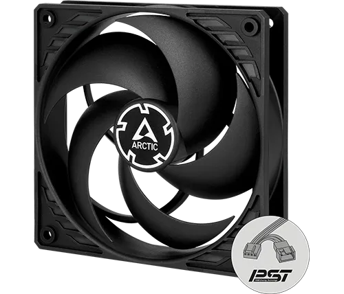 מאוורר למארז 12 ס"מ Arctic P12 PWM PST CO בצבע שחור