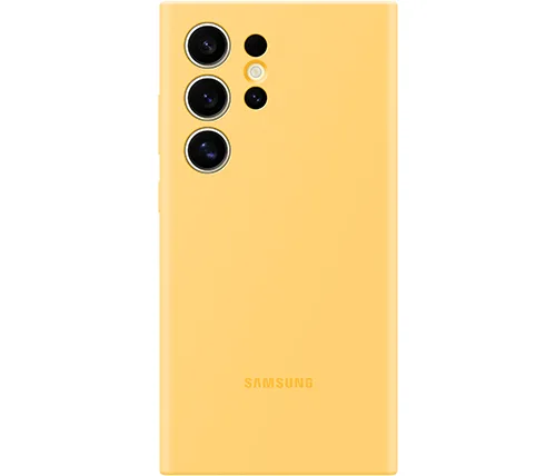 כיסוי סיליקון מקורי ל Samsung Galaxy S24 Ultra בצבע צהוב