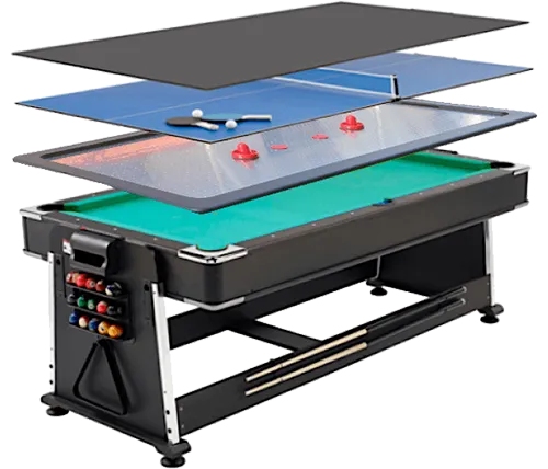 שולחן הוקי ביליארד 6 פיט 4 ב-1 משטח מתכת - משלוח והרכבה חינם