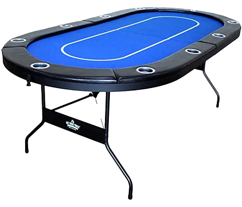 שולחן פוקר אליפטי מתקפל 213 ס"מ Hot Hand Poker סופרליג בצבע כחול - משלוח חינם