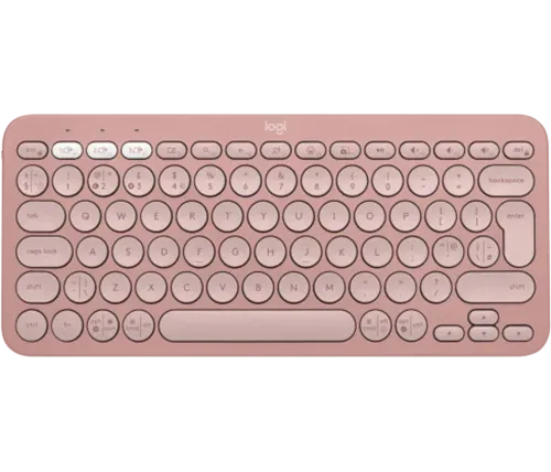 מקלדת אלחוטית לוג'יטק Logitech Pebble Keys 2 K380s עברית ואנגלית, בצבע ורוד