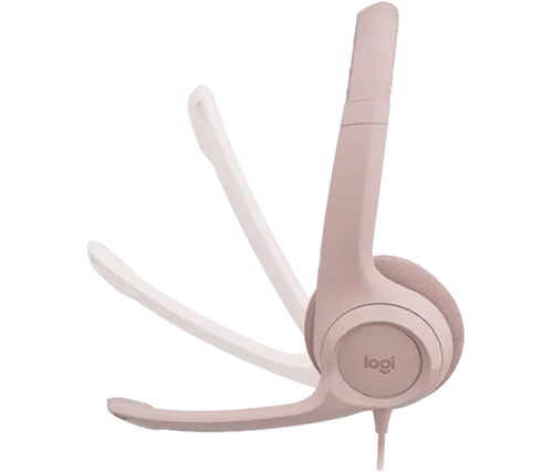 אוזניות Logitech H390 USB Headset עם מיקרופון בצבע ורוד