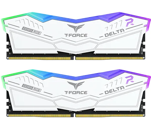 זכרון למחשב Team Group T-FORCE DELTA RGB DDR5 6400MHz 2x16GB FF4D532G6400HC40BDC01 בצבע לבן