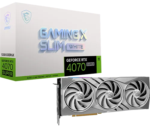 כרטיס מסך MSI GeForce RTX 4070 SUPER 12G Gaming X Slim White 12GB GDDR6X