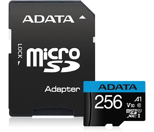 כרטיס זכרון ADATA Premier Micro SDXC UHS-I AUSDX256GUICL10A1-RA1 - בנפח 256GB כולל מתאם SD