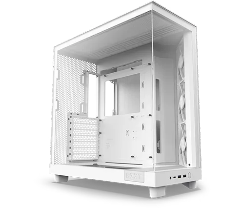 מארז מחשב NZXT H6 Flow בצבע לבן כולל חלון צד