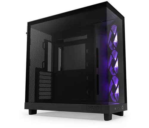 מארז מחשב NZXT H6 Flow RGB בצבע שחור כולל חלון צד